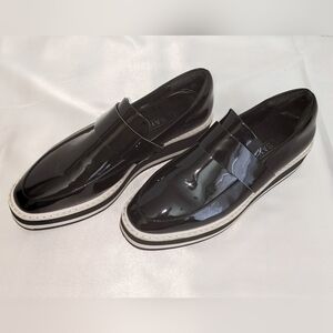 Sol Sana Venus Flatform Loafer Women's Platform Shoe EU 37 Black Patent Leather